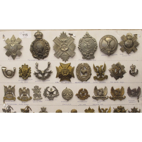 115 - Approx. thirty-five military cap badges and other insignia, some copies: to include Black Watch, 8th... 