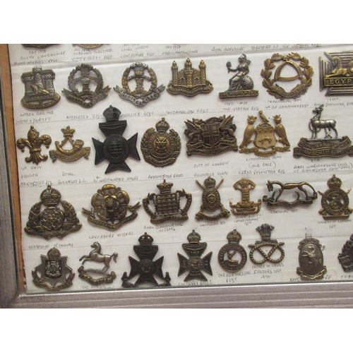 123 - Approx. one hundred military cap badges and other insignia, some copies: to include Yorkshire Husser... 