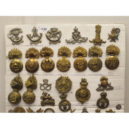 130 - Approx. fifty military cap badges and other insignia, some copies: to include Huntingdon Home Guard,... 