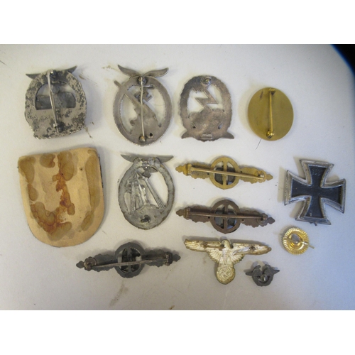 138 - Miscellaneous German military badges, some copies: to include Ground Assault and Panzer   (Please No... 