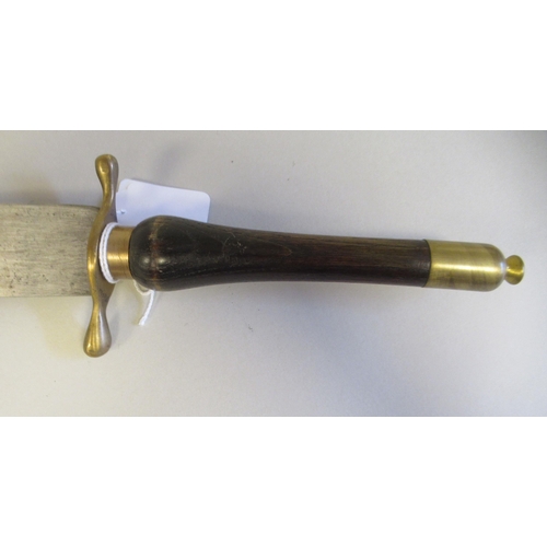 156 - A 17th/18thC style plug bayonet, on a turned, tapered wooden handle  the blade 10.5