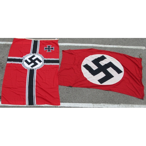 161 - Two swastika flags  each approx. 48