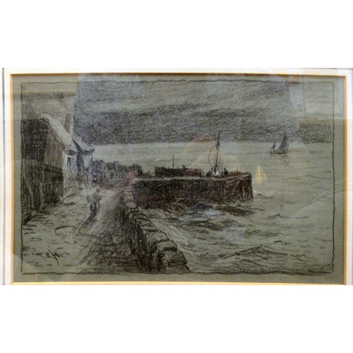 169 - T Bush Hardy - 'The Oncoming Storm'  charcoal  bears initials TRH & labels verso  6