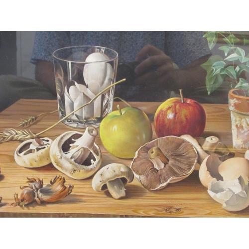 174 - R Durmont Smith - a still life study, produce on a table  oil on board  bears a signature&... 