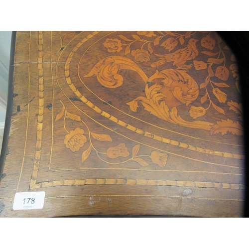 178 - An early 19thC Dutch mahogany and floral marquetry bombe front chest, having a serpentine outlined t... 