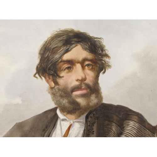 182 - Late 19thC Continental - a head and shoulders portrait, a bearded man  oil on ceramic plaque&nb... 