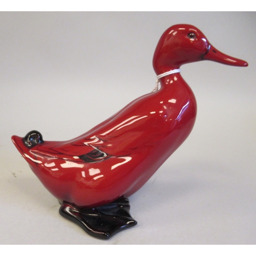 185 - A Royal Doulton flambe glazed model, a standing Drake  6