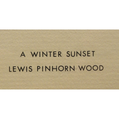 96 - Lewis Pinehorn Wood - 'A Winter Sunset'  watercolour  bears a signature  9.5