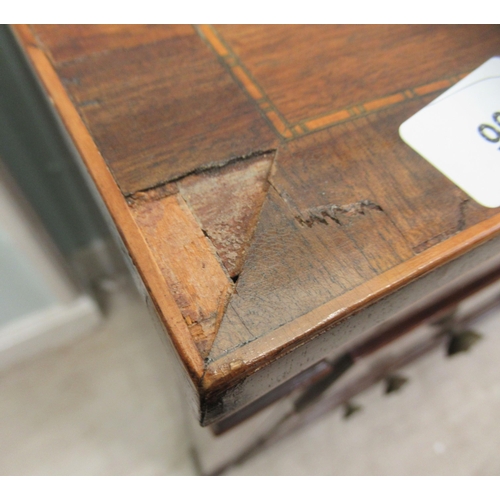 99 - A 19thC mahogany, crossbanded, satinwood string inlaid and marquetry dressing chest, featuring a cen... 