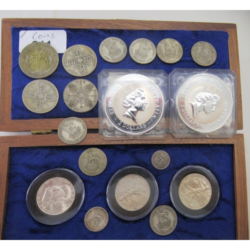 211 - Uncollated, mainly British pre-decimal coins and two Australian silver two dollars 