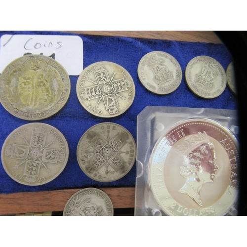 211 - Uncollated, mainly British pre-decimal coins and two Australian silver two dollars 