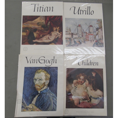 219 - Fine Art reference books, containing coloured prints: to include works by Degas, Goya, Dufy and Reno... 