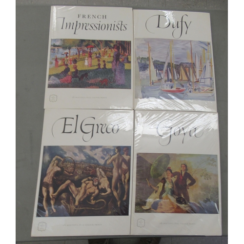 219 - Fine Art reference books, containing coloured prints: to include works by Degas, Goya, Dufy and Reno... 