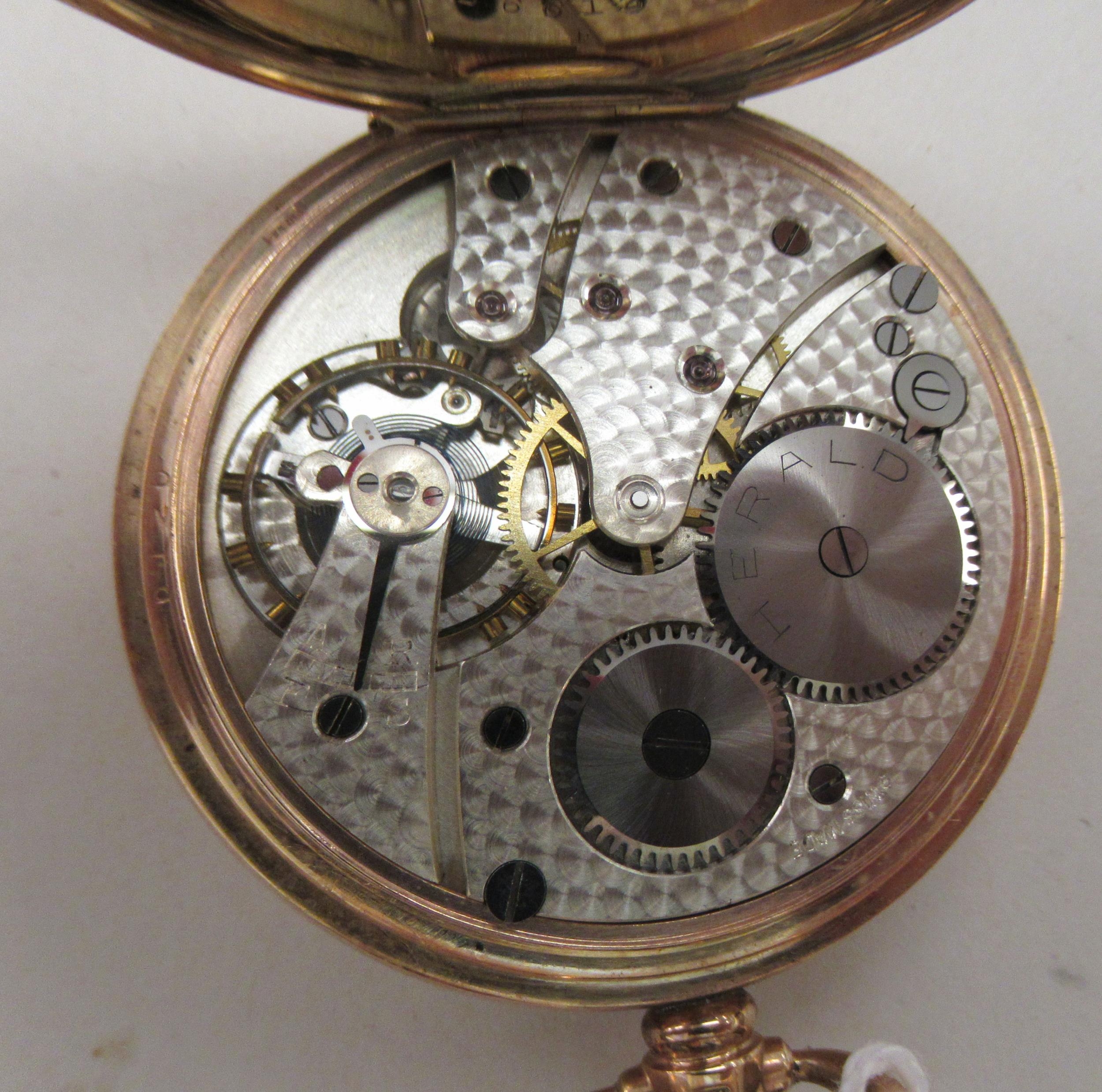 A 9ct gold Dennison cased pocket watch, the keyless movement faced by a