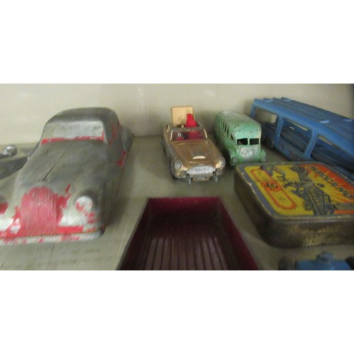 359 - Diecast model vehicles: to include examples by Dinky with an observation coach; an Austin and a York... 