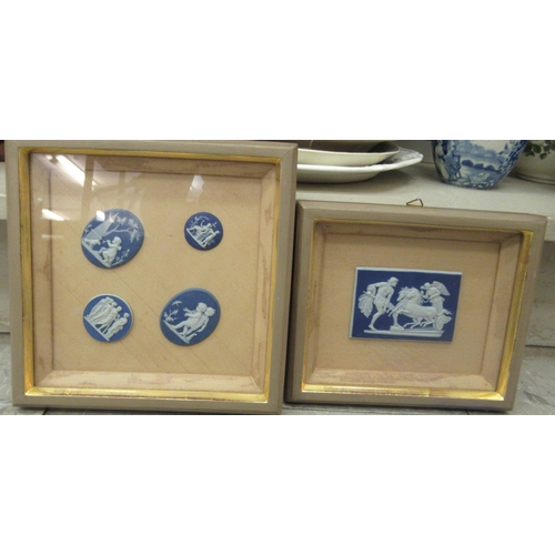 133 - Wedgwood powder blue Japanese collectables  some framed