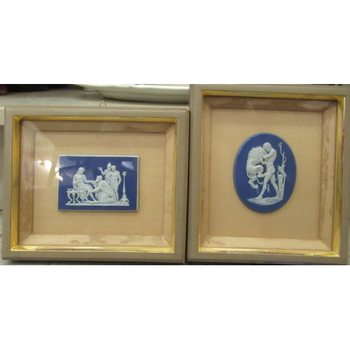 133 - Wedgwood powder blue Japanese collectables  some framed