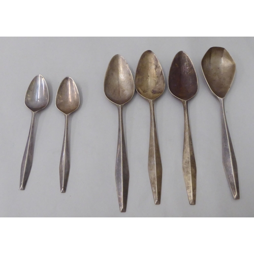 149 - A set of three, one and two Scandinavian spoons  stamped Reed and Barton, Sterling 