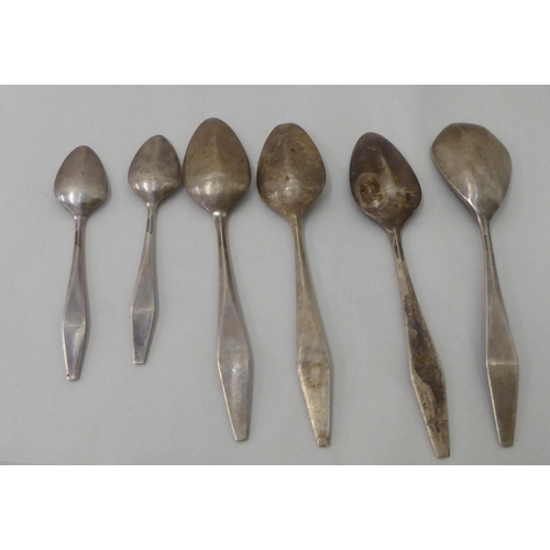 149 - A set of three, one and two Scandinavian spoons  stamped Reed and Barton, Sterling 