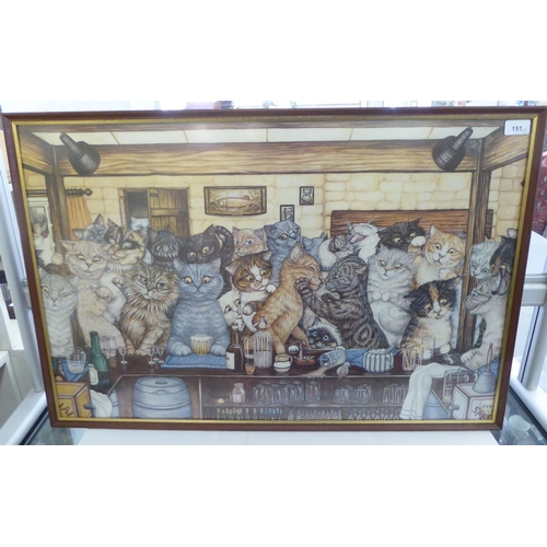 151 - After Louis Wain - a bar scene with cats  print  21