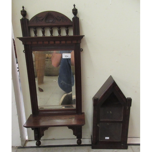 154 - Small furniture: to include a late Victorian mahogany framed mirror, incorporating a shelf  28