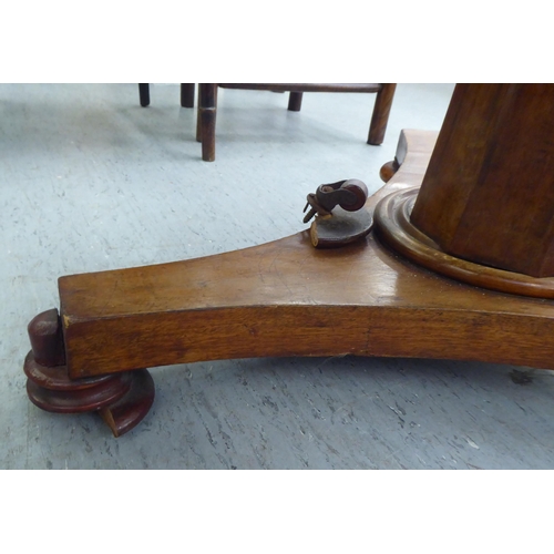 170 - Two similar late Victorian mahogany tip-top breakfast table, over pedestal supports, raised on platf... 