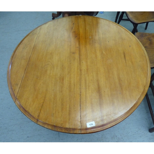 170 - Two similar late Victorian mahogany tip-top breakfast table, over pedestal supports, raised on platf... 