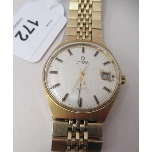 172 - An Omega De Ville gold plated stainless steel cased and strapped Omega De Ville automatic wristwatch... 