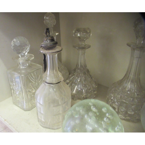 195 - Glassware: to include a late 19thC club design decanter and stopper with ribbed decoration  12