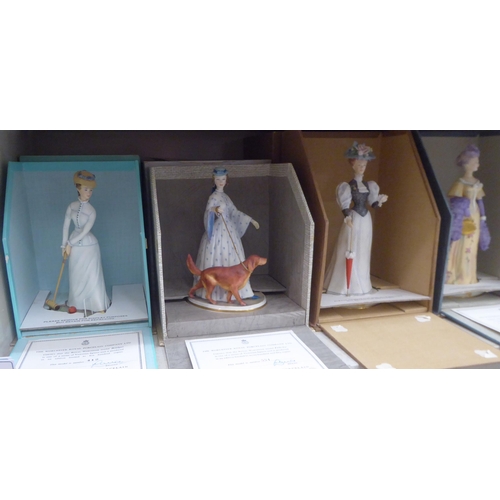 196 - Seven Royal Worcester porcelain figures, ladies in various pursuits  8