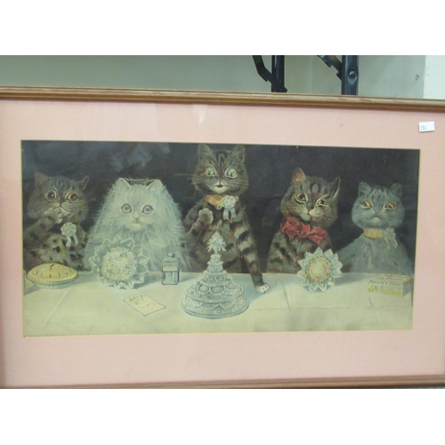 216 - After Louis Wain - comical cat studies  prints  various sizes  framed 