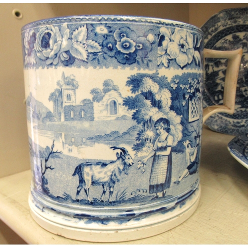 266 - Ceramics: to include an early 19thC pearlware mug, decorated with landscape scenes  6