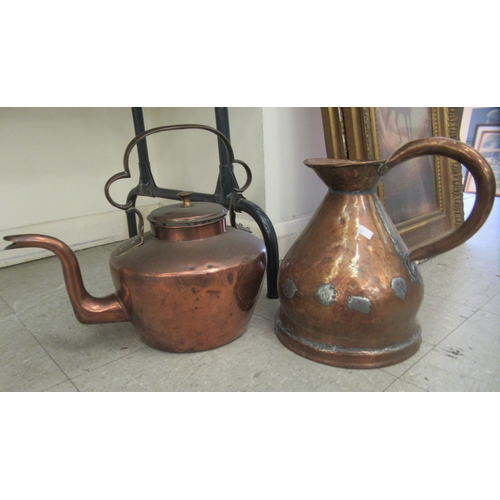 267 - Metalware: to include a late Victorian copper preserve pan with opposing high loop handles  17