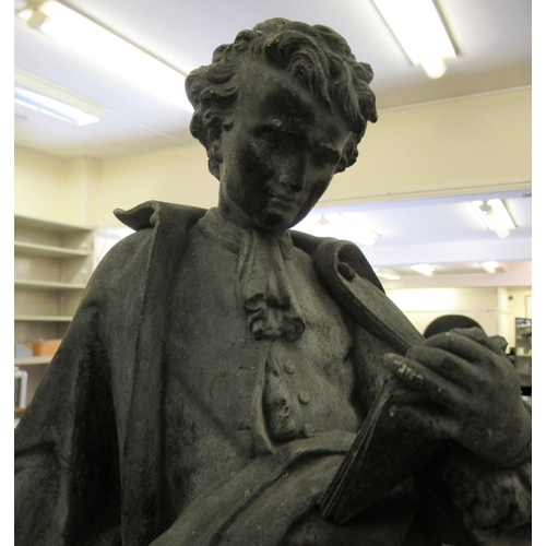 269 - 19thC Spelter figures: to include a Scholar reading a book  17