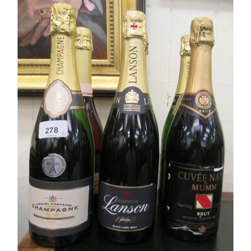 278 - Champagne and sparkling wine: to include a bottle of Louvel Fontaine Champagne Brut 