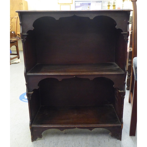 292 - Early 19thC oak furniture, viz. a three tier hanging shelf  35