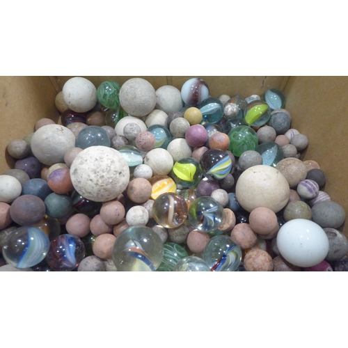 299 - Handblown and moulded marbles 