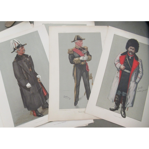 43 - A collection of mounted Spy and Vanity Fair, military related coloured prints  13