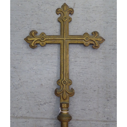 81 - A late 19thC processional brass cross  24