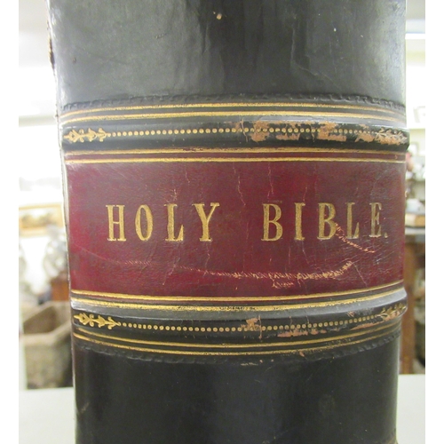 64 - A Victorian edition of Cassell's Illustrated Family Bible with handwritten register entries in the f... 