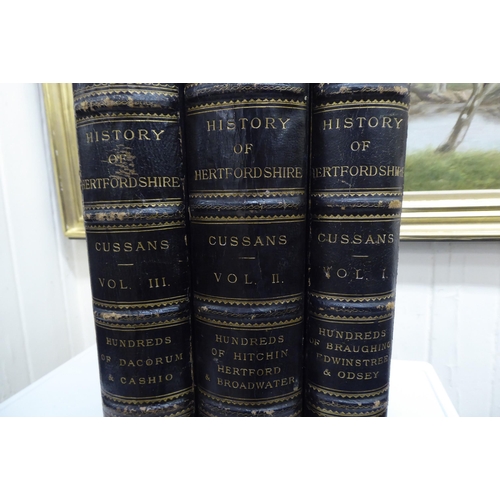 285 - Books: 'History of Hertfordshire' by John Edwin Cussans, circa 1870-1873 in three volumes