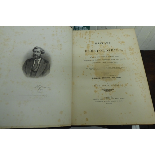 285 - Books: 'History of Hertfordshire' by John Edwin Cussans, circa 1870-1873 in three volumes