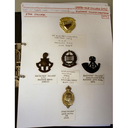 103 - An album collection of fully identified British military badges, some copies, comprising Officers Tr... 