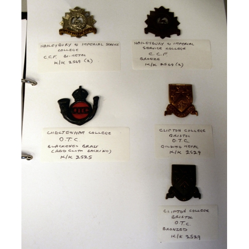 103 - An album collection of fully identified British military badges, some copies, comprising Officers Tr... 