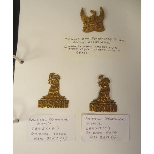 103 - An album collection of fully identified British military badges, some copies, comprising Officers Tr... 