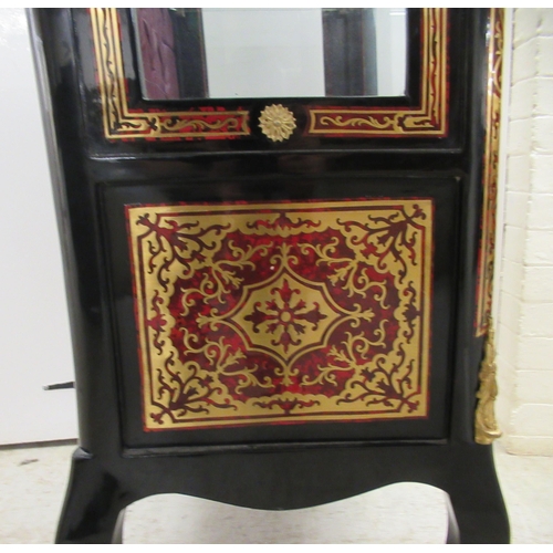 106 - A modern 19thC design, black lacquered and red boulleworked vitrine with decoratively cast gilt meta... 