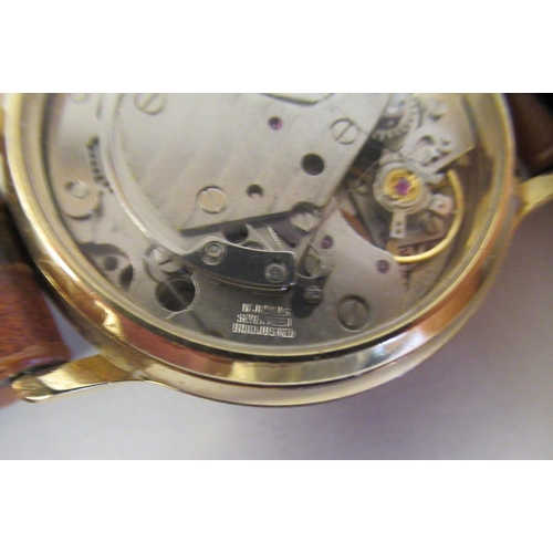 11 - A Bueche Girod Moonphase mechanical chronograph gold plated wristwatch, the exhibition caseback with... 