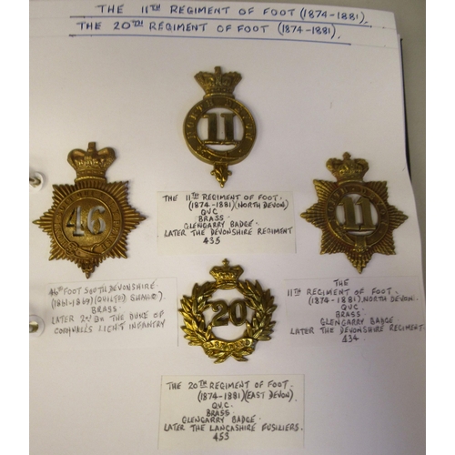 175 - An album collection of fully identified British military badges, some copies: comprising Regiments o... 