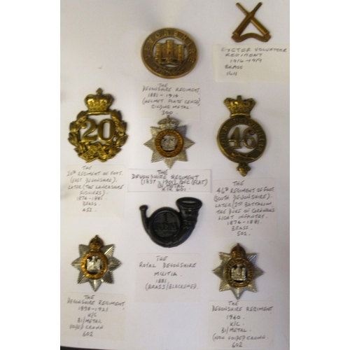 175 - An album collection of fully identified British military badges, some copies: comprising Regiments o... 