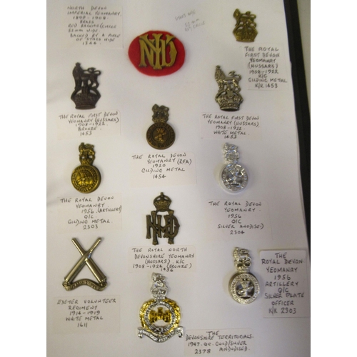 175 - An album collection of fully identified British military badges, some copies: comprising Regiments o... 